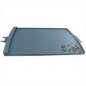 Nouveau Tapis en Silicone Gris Imperméable et Lavable Grande Taille pour Nourriture d'Animaux 2026 – Lavage à la Main - Product Image 1