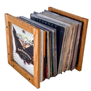 JUNJI Massivholz Vinyl LP Aufbewahrung kiste Box Home Decor Holz Aufbewahrung CD Kiste Holz Geschenk LP Box