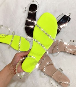 FS22-Sandalias deslizantes de cristal para mujer, zapatos a la moda, con diamantes transparentes - Product Image 2