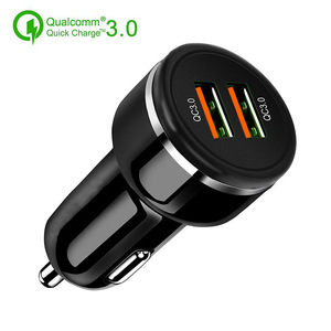ที่ชาร์จในรถยนต์แบบสองพอร์ต QC3.0 USB Type A ชาร์จเร็วสำหรับอุปกรณ์มือถือ - Product Image 1