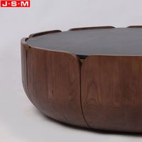 Table basse moderne de luxe Table en marbre Table basse ronde avec cadre en bois MDF Table basse en pierre pour salon