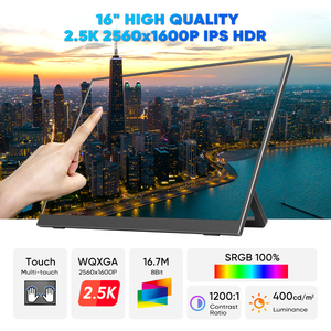 Nhà máy trực tiếp 16 inch 2.5K cảm ứng LCD xách tay màn hình WQXGA hiển thị bên ngoài với có thể gập lại đứng OEM cho Ngành Giáo Dục - Product Image 2