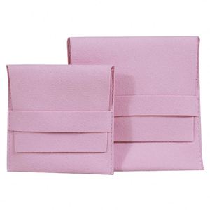 Pochette d'emballage de bijoux de luxe en microfibre écologique avec logo personnalisé, style géométrique, enveloppe cadeau avec cordons et séparateur - Product Image 2