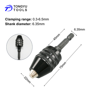 Мини-сверлильный патрон без ключа 0,3-8 мм с шестигранным хвостовиком 1/4 дюйма и круглым хвостовиком, быстросменный адаптер-конвертер для ударного шуруповерта и дрели - Product Image 3