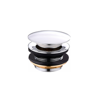 Accessoires de plomberie modernes - Tuyau de vidange escamotable chromé avec bouchon en caoutchouc G 1 1/4 pouce - Facile à installer