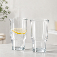 Gobelet à café glacé en verre borosilicate à large ouverture, design moderne, 350 ml, 400 ml, style dessin animé, passe au lave-vaisselle, unisexe, forme ronde