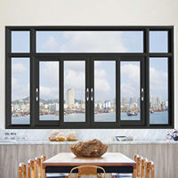 Ventana Corredera de Vidrio con Malla para Balcón o Patio Exterior, con Marco de Aluminio de Doble Acristalamiento, Aislamiento Térmico y Acústico, Modelo AOSTTER AS2047