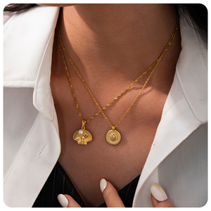 TG-3091 Nouvelle Arrivée Collier Pendentif Tendance Chaînes Coquillage Plage Océan Vénus Perle Charme Acier Inoxydable avec Zircon pour Femme - Product Image 3