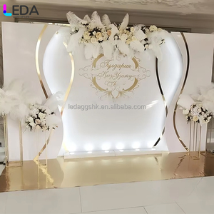 Panel de Fondo Acrílico LEDA con Diseño de Líneas 3D para Bodas, Decoración con Tiras de Luz, Panel de Arco para Eventos - Product Image 1
