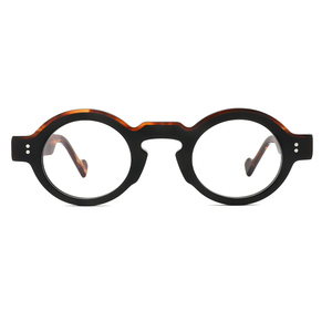 Monturas de Gafas Redondas de Aro Completo, Color Sólido, Unisex, Anti-UV, Corrección de Visión para Adultos, Forma Ovalada, Estilo Retro - Product Image 1