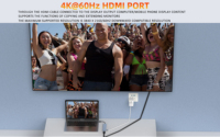 Adaptador Multipuerto 7 en 1 Tipo C con Logotipo Personalizado al por Mayor, Estación de Acoplamiento con TV 4K, PD 100W, USB 2.0, Lector de Tarjetas SD/TF