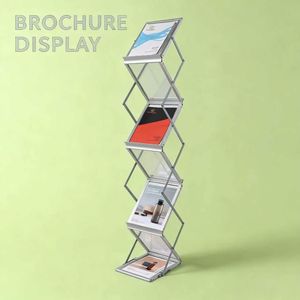 Espositore Professionale in Alluminio per Brochure con Vassoi in Acrilico, Porta Documenti A4 per Fiere, Mostre e Hall <span class=keywords><strong>di</strong></span> Hotel - Product Image 2