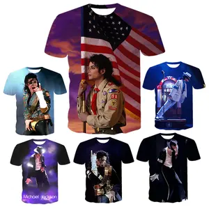 T-shirt homme, vêtement unisexe, Streetwear, chanteur, classique, Hip-Hop, avec impression 3D de Michael Jackson MJ,