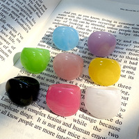 Bague pour femme de style européen et américain, mode, géométrique, exagérée, en acrylique coloré