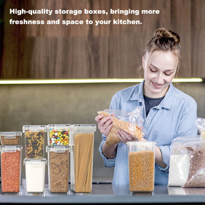 Set di 42 Contenitori Ermetici per Alimenti Senza BPA, Impilabili, in Plastica Trasparente per Farina, Zucchero, Dispensa e Preparazione Pasti - Product Image 3
