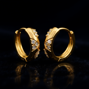 Orecchini a Cerchio Liesba E4105 in Oro con Diamanti Naturali Taglio Brillante Rotondo, Gioielli Classici da Donna per Uso Quotidiano - Product Image 2
