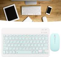 Conjunto de Teclado y Ratón Multicolor Compacto y Portátil, Teclado Inalámbrico Bluetooth Delgado, Ideal para iPad