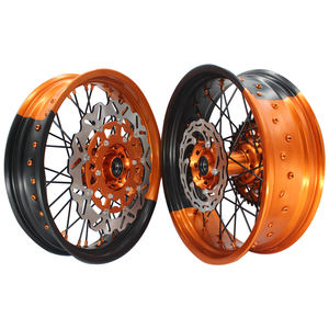 EXC SX <span class=keywords><strong>SXF</strong></span> 17 16 Inch <span class=keywords><strong>Supermoto</strong></span> Wheels Double Color Orange and Black Rim Orange Hub <span class=keywords><strong>Supermoto</strong></span> Wheels pour <span class=keywords><strong>KTM</strong></span> - Product Image 6