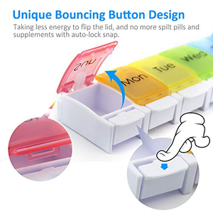 Weekly Pill <b>Tablet</b> Organizer Pills Holder Box for Travel 7 Compartments Pill Box 7 Days Organizer - Product Image 3