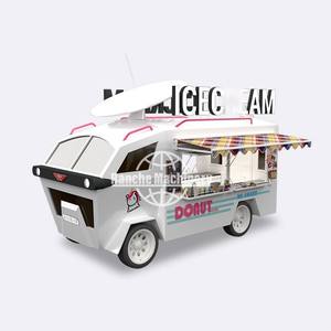 Chariot de cuisine mobile d'extérieur au design vintage, chariot à hot-dogs, camion de nourriture, camion de crème glacée, voiture rétro électrique, remorque de restauration rapide - Product Image 2