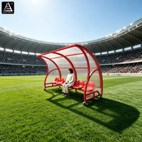 Banc d'équipe mobile en aluminium pour 6 joueurs, abri pour joueurs de football, idéal pour les terrains de sport en plein air