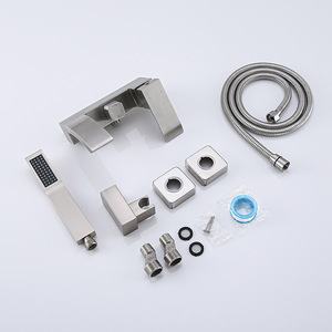 Brushed 304 Stainless Steel Bathroom Mixer Valve Handheld Shower Bathtub Dual Faucet Set Rain Spray Ceramic Core - Product Image 2