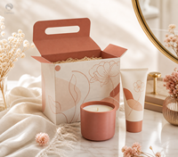 Individuell Bedruckte Starre Karton-Geschenkbox mit Griff für Kerzen, Wimpern, Schmuck und Kosmetikprodukte