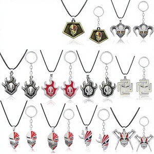 Collar de aleación de cosplay de anime <span class=keywords><strong>Bleach</strong></span>, colgante de Kurosaki Ichigo <span class=keywords><strong>Ishida</strong></span> Uryuu, llavero de moda de dibujos animados - Product Image 4