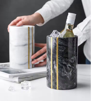 Baril de glace en pierre naturelle de luxe pour vin bière champagne refroidissement avec ligne de cuivre pour Ktv bar maison marbre bouteille de vin refroidisseur