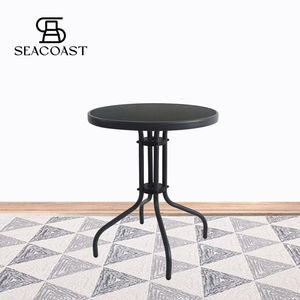 STOLIK BISTRO 60 <span class=keywords><strong>CRISTAL</strong></span> NEGRO MESA ACERO <span class=keywords><strong>CRISTAL</strong></span> GRIS 60 CM - Product Image 1