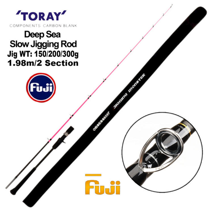 Fuji Guide Casting 30-300g Jig Bait Section Slow Pitch Jig Rod  Japan TORAY Carbon Blank Boat Fishing Slow Jigging Rod
