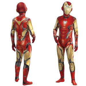 Zentai traje infantil de super herói, atacado, vermelho, fantasia masculina, cosplay, macacão, impressão digital, halloween, roupas de ferro