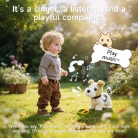 Jouet interactif pour enfants Tumama, chien réaliste en peluche Jack Russell Terrier, commande vocale, chien en peluche intelligent chantant