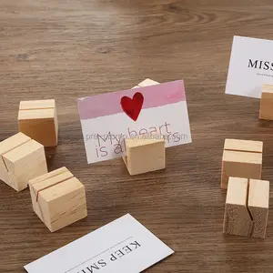 Porta carte di legno con nome all'ingrosso personalizzato personalizzato per bomboniere da scrivania