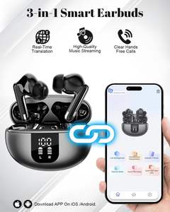 หูฟังไร้สาย AI แปลภาษา แบบใส่ในหู <span class=keywords><strong>ม</strong></span>ัลติฟังก์ชั่น หน้าจอ<span class=keywords><strong>สั</strong></span><span class=keywords><strong>ม</strong></span>ผัส Audifonos YYK Q10 พร้อ<span class=keywords><strong>ม</strong></span>จอแสดงผลดิจิตอล - Product Image 2