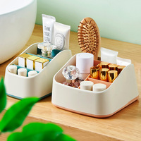 Boîte de rangement de bureau en plastique pour le bureau et la résidence étudiante, organisateur de fournitures scolaires et de cosmétiques, design multifonctionnel, moderne et simple