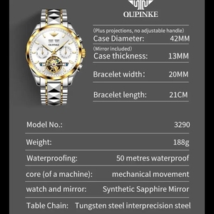 Envío Directo del Reloj Mecánico Original 3290 para Hombre, con Fecha, Subesfera, Marca de Lujo, Movimiento Automático, Acero Inoxidable - Product Image 3