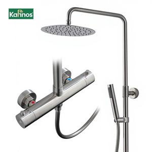 Mitigeur de douche en laiton, robinet mural thermostatique, robinet de lavabo à poignée unique, ensemble de pulvérisation d'eau de pluie - Product Image 1