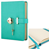 Agenda de Cuero PU en Oferta, Cuaderno de Tapa Dura A5 con Cierre Magnético, Juego de Regalo con Candado de Corazón