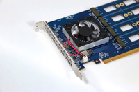 Carte adaptateur PCIe 4.0 PEX88048 à 8 baies pour SSD M.2 NVMe, double face, extension 2280/22110, refroidisseur actif, alimentation 6 broches, moulage privé