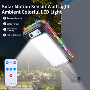 Ngoài trời năng lượng mặt trời đèn đường siêu sáng ngoài trời năng lượng mặt trời ánh sáng đường phố không thấm nước cảm biến chuyển động với màu dây Ánh Sáng - Product Image 2