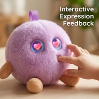 Cuteyeah Peluche de Pompones Morado Lavanda, Juguete Suave Interactivo con IA y Control por App Multi-idioma, Compañero de Cuentos para Dormir, Carga USB-C, para Todas las Edades