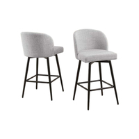 Tabouret de bar à pieds coniques, patins antidérapants, dossier profilé vintage, repose-pieds carré, hauteur fixe pour cuisine, bar, comptoir, salon