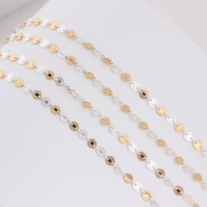 Chaîne à maillons circulaires <span class=keywords><strong>en</strong></span> or 14 carats + <span class=keywords><strong>argent</strong></span> S925 pour la fabrication de colliers et de bracelets permanents <span class=keywords><strong>en</strong></span> DIY, accessoires de bijouterie - Product Image 2