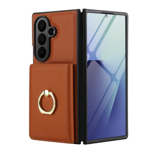 Flip Wallet Purse PU Cuir Téléphone Couverture Arrière Shell <span class=keywords><strong>pour</strong></span> Galaxy Z Fold 3 4 5 6 7 Ani-Drop <span class=keywords><strong>Smartphone</strong></span> Case Sac avec Anneau Support - Product Image 2