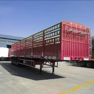 Semirremolque de Caja de Transporte Pesado de 3 Ejes con Paredes Laterales Abatibles para Ganado y Vallas, de Fábrica - Product Image 1