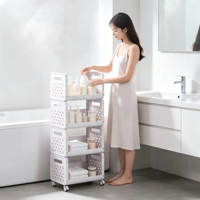 Chariot de rangement écologique à roulettes avec conception détachable pour placard, bibliothèque, cuisine et usage domestique