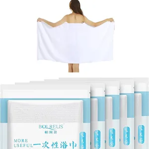Portable Travel Pure Cotton Towel for Bathroom Disposable White Soft Bath Towels for Camping Travel