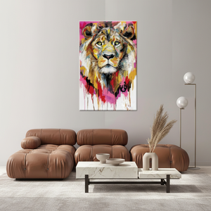 Printed Canvas Artwork: Bohemian Abstract Lion Tempered Glass,<b>WRAPPED</b> CANVAS - Product Image 3