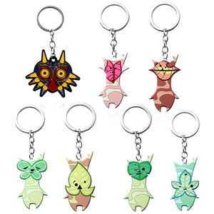 Lindo Llavero Metálico de Personajes del Bosque, Set de Llaveros Esmaltados de <span class=keywords><strong>Korok</strong></span> y Majora's Mask, Anillo de Llaves de Personajes de Juego para Fans - Product Image 1